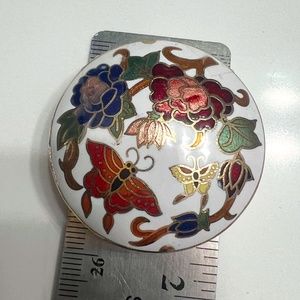 vintage white cloisonne pendant